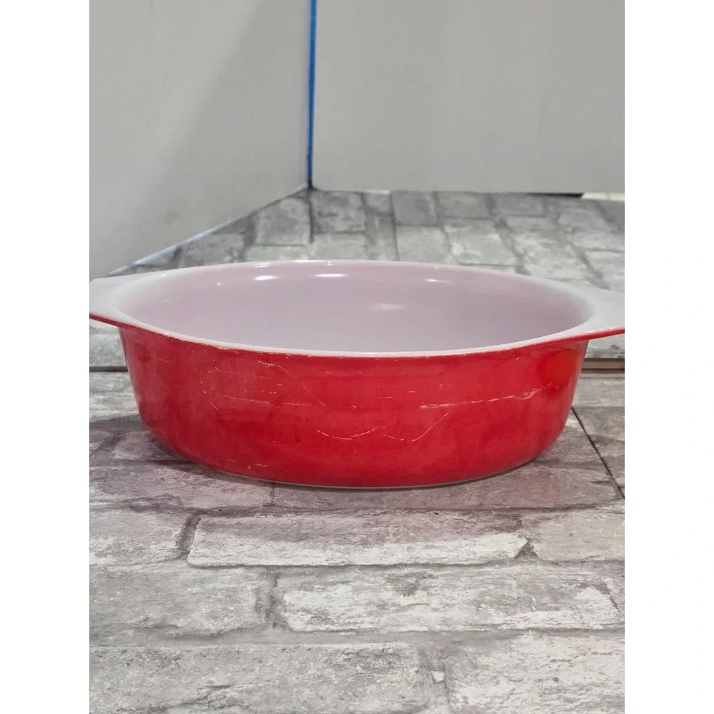Pyrex Friendship Red 045 Oval 2.5 QT, 474 1.5 QT and 474-B 1.5qt Casserole Dish